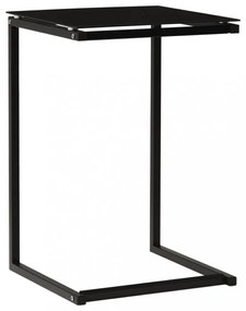 Fekete edzett üveg kisasztal 40 x 40 x 60 cm