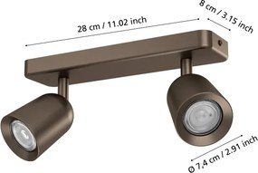 Eglo 901949 - CAMALDOLI spotlámpa 2xGU10/10W/230V bronz színű