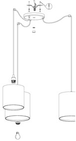 Eglo 43403 - Csillár zsinóron ARNHEM 3xE27/40W/230V pók