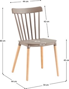 Étkezőszék, szürke/bükk, ZOSIMA