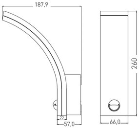 LED kültéri fali lámpatest mozgás- és alkonyérzékelővel LED/20W/230V IP65