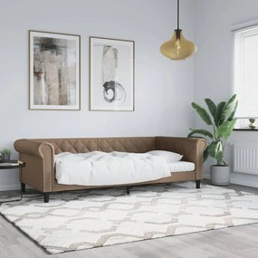 kávészínű műbőr kanapéágy 80 x 200 cm