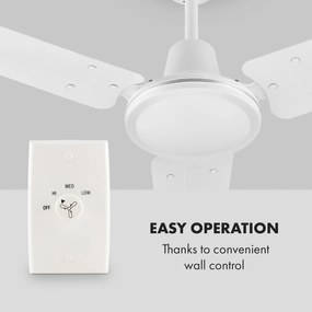 Klarstein Spin Doctor, fehér, 55W, mennyezeti ventilátor, 122cm, 3 kar, rozsdamentes acél