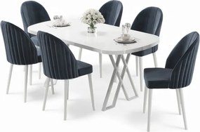 Kaye étkezőgarnitúra, fehér-antracit, 168 cm – TR240CHR2830