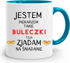 Kék Bögre Péknek Pék Vagyok, fényképes nyomattal