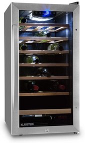 Klarstein Vivo Vino 26, 88 liter, borhűtő, 26 palack, rozsdamentes acél, LED