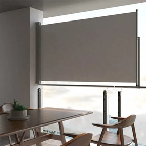 szürke behúzható oldalsó terasz napellenző 140 x 300 cm