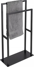 Törölközőtartó Fürdőszobai Állvány Rozsdamentes Acél Fekete Wenko