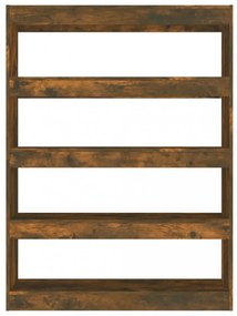 füstös tölgyszínű könyvszekrény/térelválasztó 100x30x135 cm