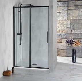 POLYSAN ALTIS LINE zuhanyajtó, 1300mm, matt fekete, transzparent üveg (AL4012B)