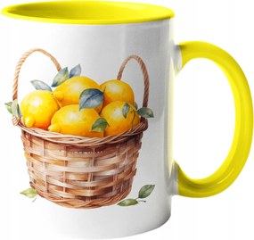 Csodálatos Bögre Zamatos Szicíliai Citrom Kosárban Citrom Kerámia 330ml.