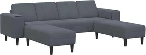 vidaXL Nappali Kanapé 3 pcs Sötétszürke