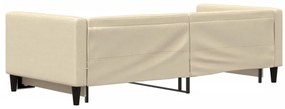 krémszínű kihúzható szövet heverő 90 x 200 cm