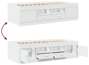 fehér kanapéágy fiókkal matrac nélkül 100x200 cm