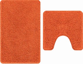 vidaXL Csúszásmentes fürdőszőnyeg készlet 2 pcs Narancssárga PP