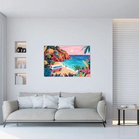 Kép - Lakóautó az óceánnál (90x60 cm)