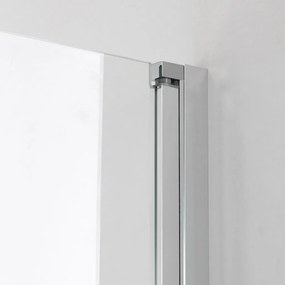 Stuxi Roma 90x70 aszimmetrikus kétszárnyú nyílóajtós zuhanykabin 6 mm vízlepergető biztonsági üveggel, króm