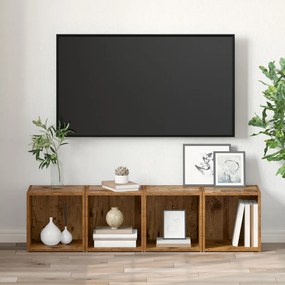TV szekrények - 4 db régi fa - 37 x 35 x 37 cm - Mérnöki fa