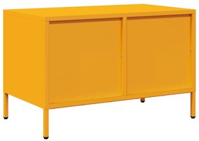 mustársárga hidegen hengerelt acél TV-szekrény 68x39x43,5 cm