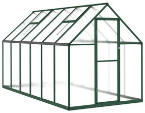 zöld alumínium melegház alapvázzal 334x169x195 cm