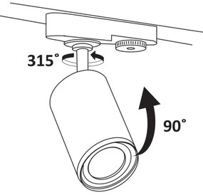 Spotlámpa sínrendszerhez PÁRIZS 3xGU10/10W/230V + 1 m sín rendszer