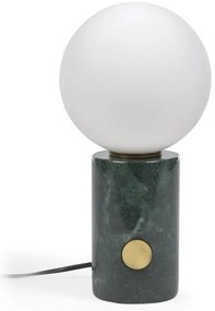 Zöld asztali lámpa üveg búrával (magasság 29 cm) Lonela – Kave Home