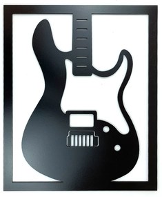 Vidám Fal |  Fából készült fali dekoráció Elektromos gitár fekete