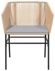 2 db barna polyrattan kerti szék párnákkal