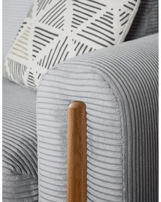 Szürke kordbársony kinyitható-tárolóhelyes kanapé 244 cm Arcadova – ELTAP