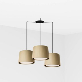 Faro Samba függeszték 3xE27 fekete/zöld, textil/papirusz, 500cm