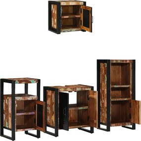 Fürdőszoba bútor szett 4 pcs Szilárd Újrahasznosított Fa