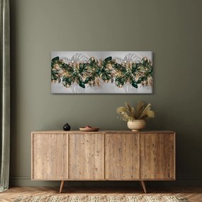 Kép - Gold-green, trópusi levelek (120x50 cm)