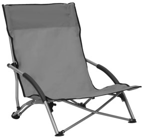 2 db összecsukható szürke szövet strandszék