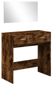 füstös tölgy színű fésülködőasztal tükörrel 80x39x80 cm
