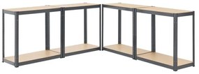 Juskys 2 db 160x90x40 cm-es polcból álló készlet - ezüst színű