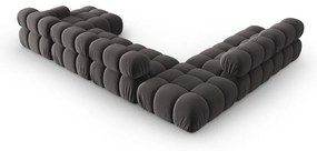 Sötétszürke bársony kanapé 379 cm Bellis – Micadoni Home