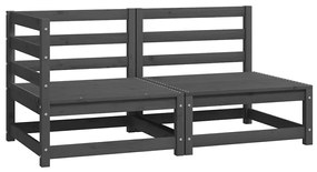 vidaXL 2 részes szürke tömör fenyőfa kerti ülőgarnitúra