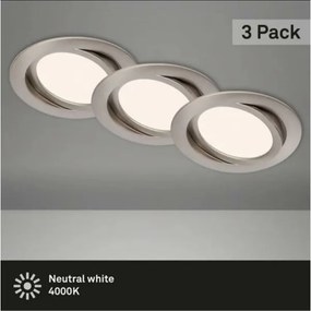 Briloner 7116-432 - KÉSZLET 3x LED Fürdőszobai lámpa FLAT IN LED/9W/230V IP23