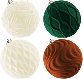 Karåcsonyfa gömbök MƱanyag bårsony 15cm 4 db-os szett vegyes mintåk