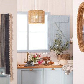 Toolight Szerszámlámpa BOHO, mennyezeti lámpa 25cm átmérővel 1xE27 APP1323-1CP, fekete-barna, OSW-02410