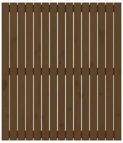 mézbarna tömör fenyőfa fali fejtámla 95,5x3x110 cm