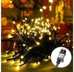 Aigostar - LED kültéri karácsonyi fényfüzér 600 LED/8 funkciós 18m IP44 meleg fehér