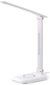 Immax 09107L - LUMI LED asztali lámpa, fényerőszabályozható, vezeték nélküli QI töltéssel, LED/7W/230V, fehér