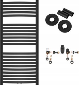 Fekete létra radiátor fürdőszobába, tartozékokkal