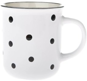 6 darab fekete pöttyös kerámia bögre szett 350 ml