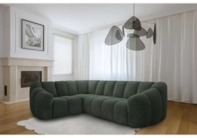 Sötétzöld sarokkanapé (bal oldali-L alakú) Shell – Miuform