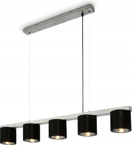 Briloner függeszték 5xE14, antik ezüst, fa, 136 cm