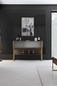 Komód Luxe - Gold, Walnut