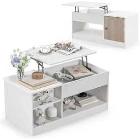 Modern dohányzóasztal emelhető asztallappal és tárolórekeszekkel