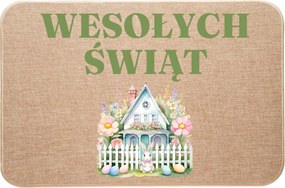 Húsvéti Lábtörlő lenvászon dísz Boldog Karácsonyt felirattal